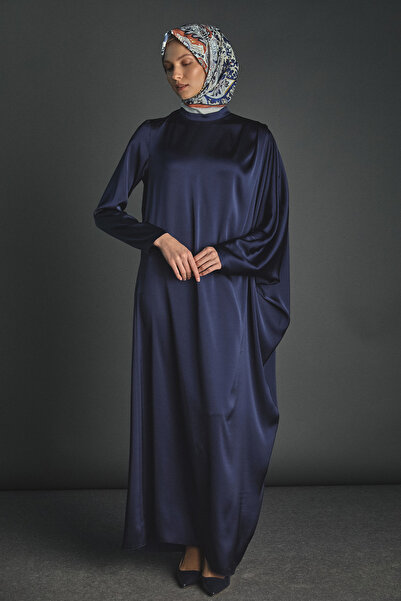 Setrms Drape Detaylı Hakim Yakalı Elbise