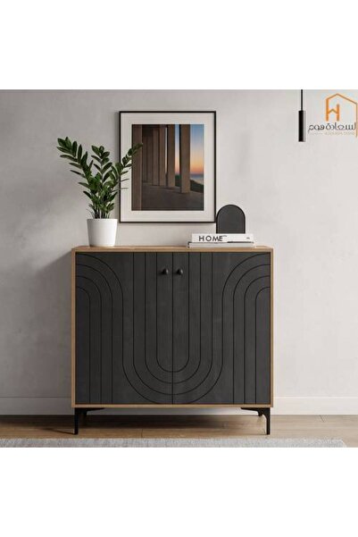 Al Saada Home Fast-selling 2-door Shoe Cabinet - 95*30*80 - Dark Brown