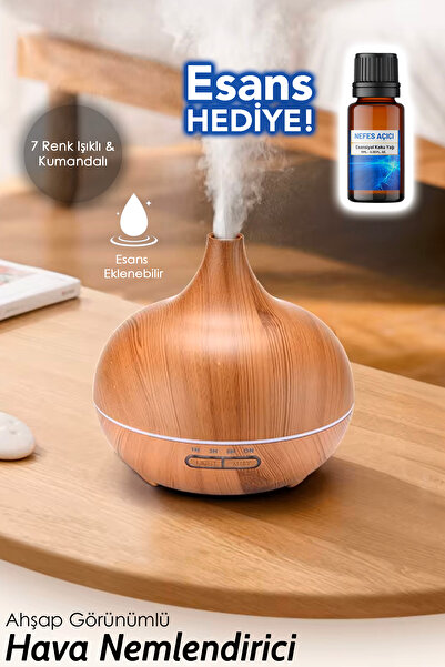 mimtec Oda Hava Nemlendirici - 550 ml Işıklı Buhar Makinesi Aroma Difüzörü Aç...