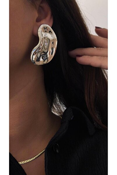 VOBEEYKU Special Series Curved Edge Oval Plate Earrings