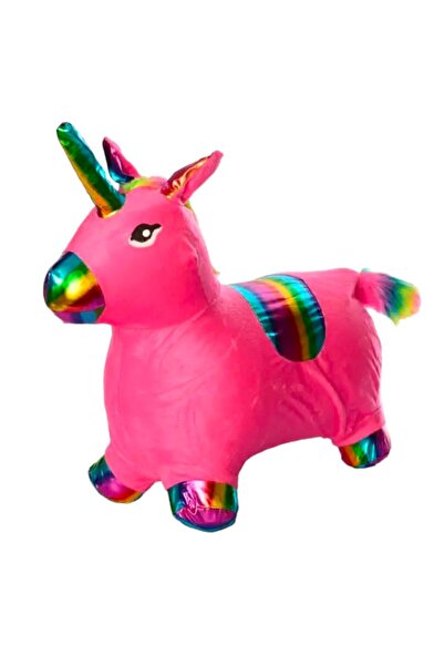 Krista Unicorn gonflabil cu husă de pluș, cu sunete și lumini, roz