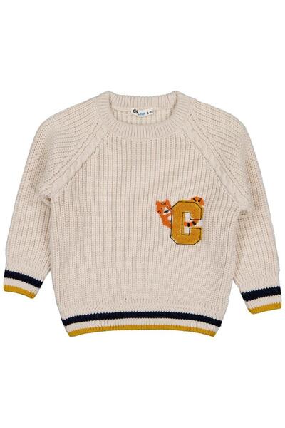 Civil Boys Kaplan C Embroidered Sweater - Beige 2-3 Years