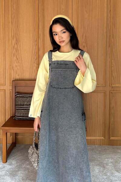 Ceylan Otantik Anthracite Skirted Salopet