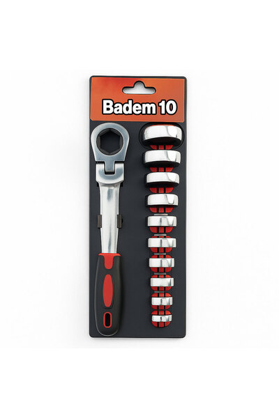 Badem10 Professional 13 Piece Interchangeable Head Combination Wrench Set Multi-Purpose Durable Hand Tool Set