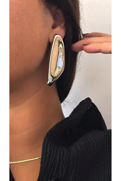 VOBEEYKU Special series curved edge long plate earrings