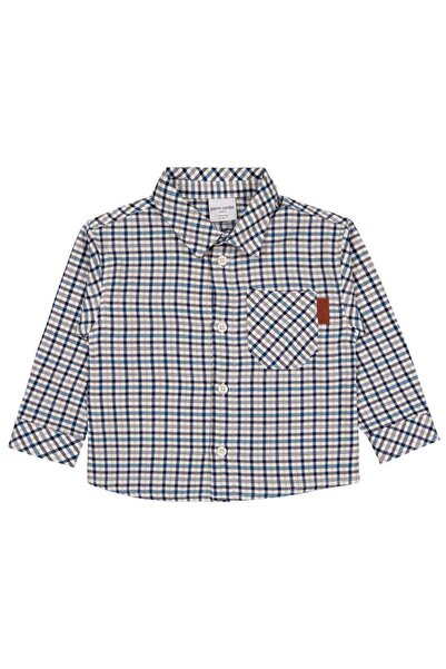 Pierre Cardin Plaid Shirt for Ages 2-5 - Navy Blue for Ages 2-3