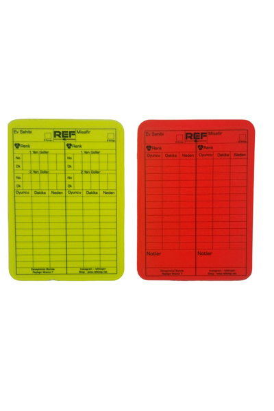 hakemsizsiniz Sarı Kırmızı Kart - Parlak - Şeffaf Etiketli (Üzerine Yazılabilir)