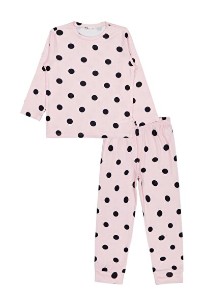 Civil Girls Dotted Pajama Set for Ages 10-13 - Powder for Ages 13-14