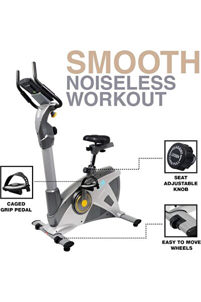 SKY LAND Magnetic Upright Bike EM-1542, 15 Resistance Levels, Belt Drive, Adjustable Seat
