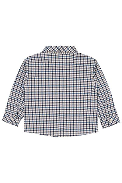 Pierre Cardin Plaid Shirt for Ages 2-5 - Navy Blue for Ages 2-3