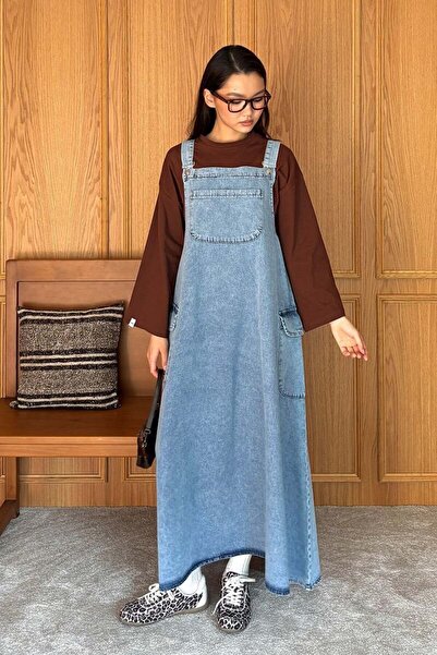 Ceylan Otantik Ice Blue Skirted Salopet