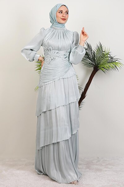 giz astore Menekşe Kat Kat Abiye Açık Mint