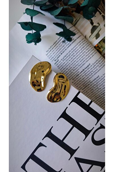 VOBEEYKU Special Series Curved Edge Oval Plate Earrings