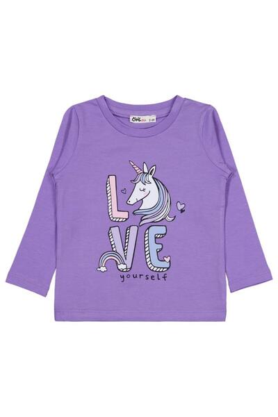 Civil Girls Unicorn Baskılı 2-5 Yaş Sweatshirt - Lila 2-3 Yaş