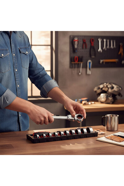 Badem10 Professional 13 Piece Interchangeable Head Combination Wrench Set Multi-Purpose Durable Hand Tool Set