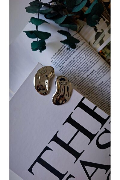 VOBEEYKU Special Series Curved Edge Oval Plate Earrings