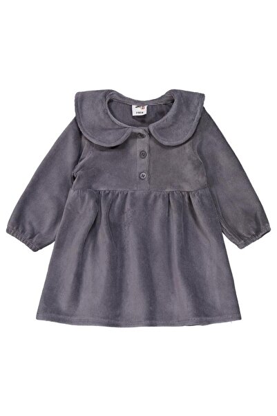 Civil Baby Button Detailed 6-18 Months Dress - Gray 12-18 Months