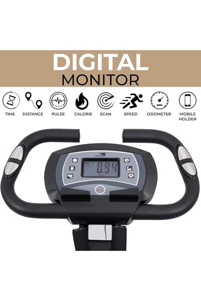 SKY LAND Foldable X-Bike EM-1549, 4-in-1 Fitness Cycle with Arm Bands, 10-Level Resistance