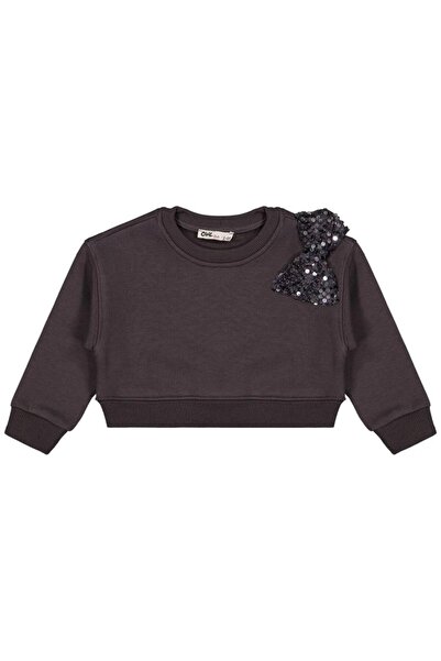 Civil Girls Sequin Bowknot Sweatshirt for Ages 2-5 - Gray 5-6 Years