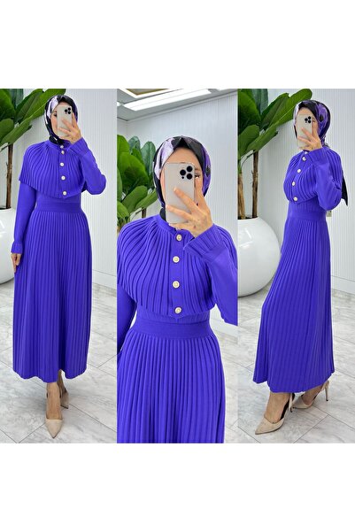 FIRSTESLEM Set superb de rochie și pelerină din tricotaje cu o postură elegan...