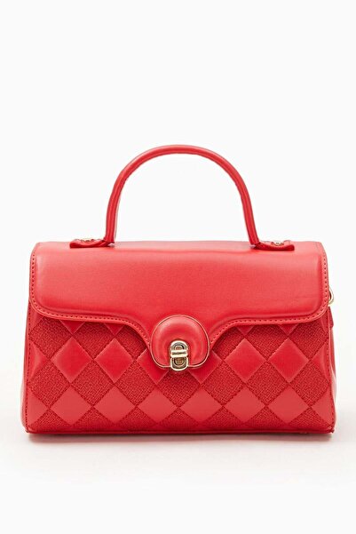 Levidor Red Checkerboard Pattern Shoulder Bag