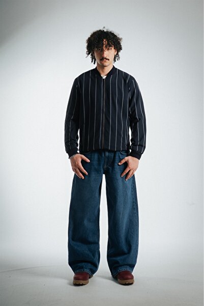 Super Rare Midnight Lines Striped Regular Fit Men's Jacket