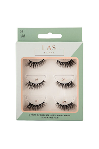 LAS BEAUTY طقم رموش ثلاثي ايلين رقم 3 من لاس بيوتي