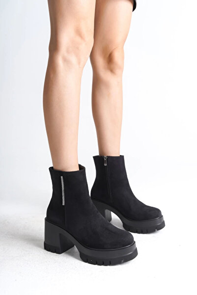 Joy Ayakkabı حذاء LISSE نسائي من الجلد السويدي بكعب سميك ونعل لتقويم العظام و...