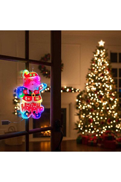 HOFF Figurină Moș Crăciun, Hoff, 84 LED-uri, lumină multicoloră, alimentată d...