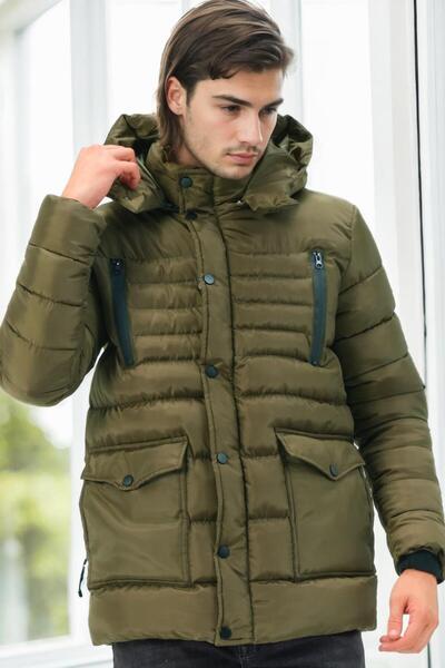 Dewberry M8657 Men's Coat-Khaki-1