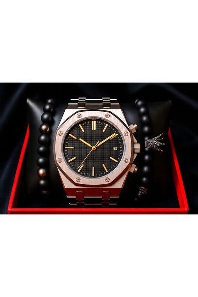 AndraRose Styles Men's Watch + Bracelet Set - Titan Chrono Set