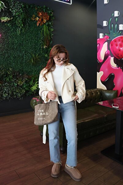 BAŞARAN Ecru Jacket with Belt