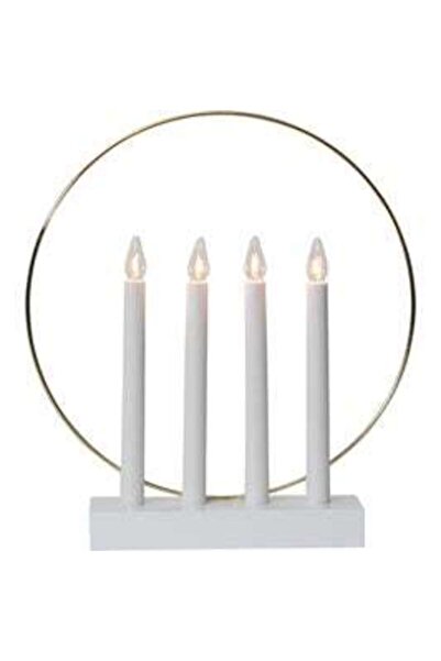 Eglo candle holder decoration with 4 candles 410985, 4 LEDs, warm light, 36 cm, wood, mains powered