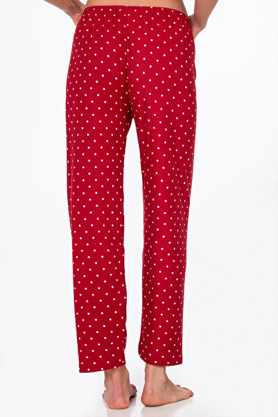 Kompedan Kadın Süet Puantiyeli Pijama Tek Alt