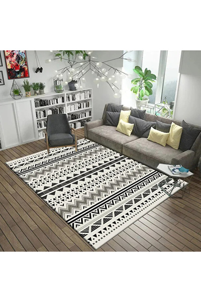 HayaBazaar Rectangular Soft Touch Multicolour Carpet ,Anti-Slip, Washable for Bedroom, Living Room