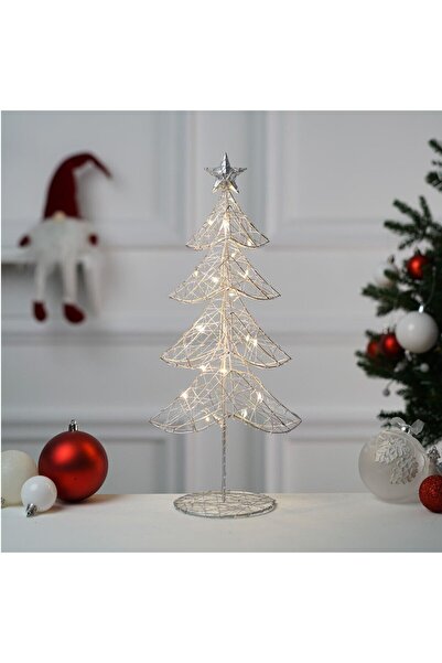 HOFF Metal Christmas Tree Decoration, 20 LEDs, Warm Light, H 40 cm, Battery Powered