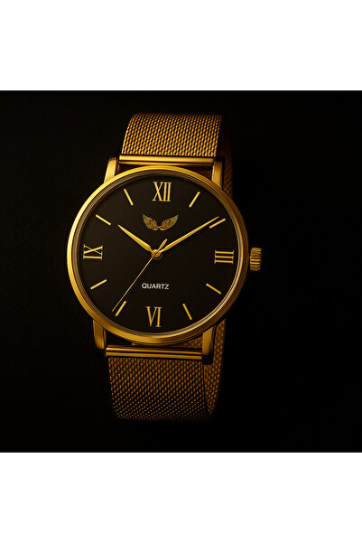 AndraRose Styles Ανδρικό ρολόι Premium - Μαύρο & Χρυσό Κλασική Έκδοση