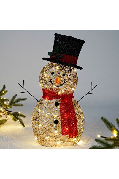 HOFF Figurină om de zăpadă de Crăciun, Hoff, 50 LED-uri, lumină caldă, alimen...