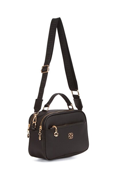 Newish Polo Women's Fabric Long Strap Hand and Shoulder Bag – Black