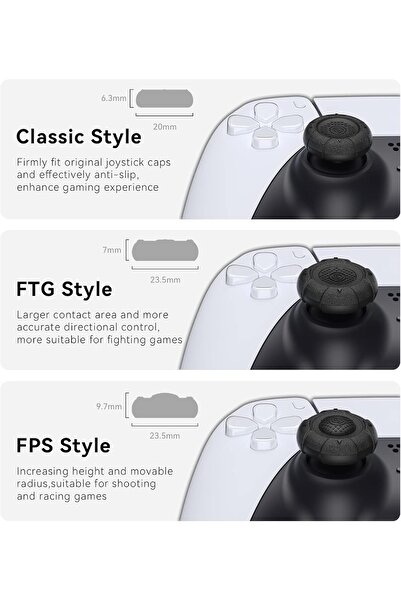 GeekShare Thumb Grip Caps for PS5/PS4/Switch Pro Controller - 3 Pairs (6pcs)