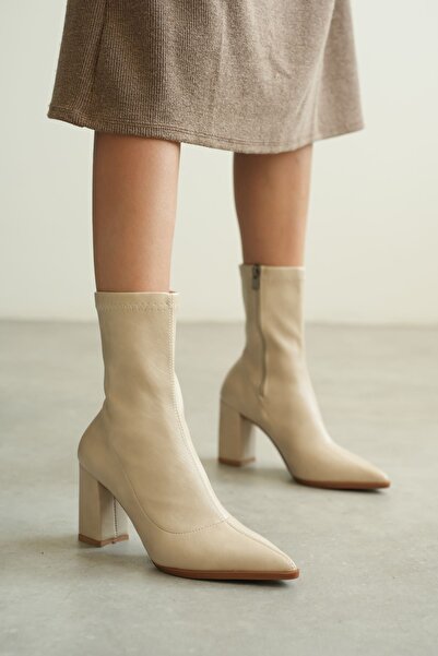 GOFFSHOES Women's Enjoy Thick Heeled Stretch Boots - Skin Leather