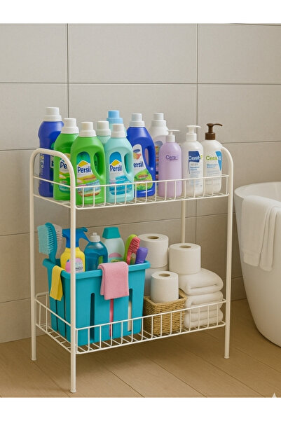 Emkatex 2 Katlı Banyo Düzenleyici, Deterjanlık, Çok Amaçlı Raf