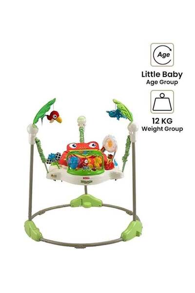 Baby love مقعد نشاط قابل للتعديل للأطفال من Rainforest مع ألعاب موسيقية متعدد...