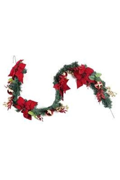 AK Christmas Garland AK792008GC, green with golden flowers and baubles, 1.8 m