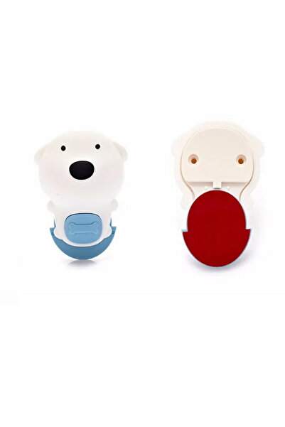RenKris Door or window closing stopper, white/blue teddy bear