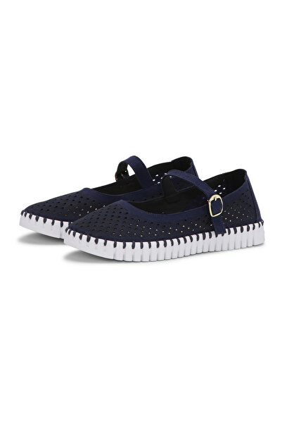 Ilse Jacobsen Tulip3476 Ballerina Dark Indigo White - Lacivert Kadın Ayakkabısı
