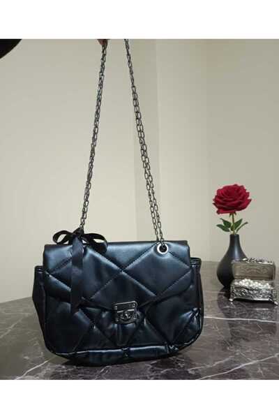 Home Kadın Siyah Zincirli El ve Omuz Çantası