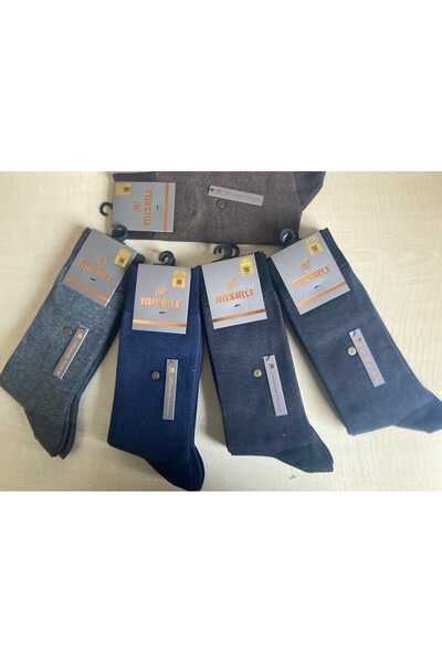 Mısırlı Organik Pamuk Düğmeli Seri Desen Erkek Çorap 12 adet