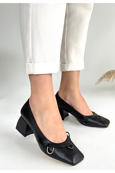 Kanonik Education Cande Black Skin Heeled Shoes