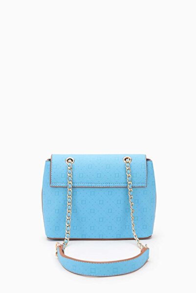 Levidor Geantă de umăr cu curea cu lanț cu imprimeu Levidor albastru